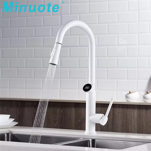 استمتع بوظائف إضافية مع ميزة الرش القابل للسحب في صنبور المطبخ الخاص بك