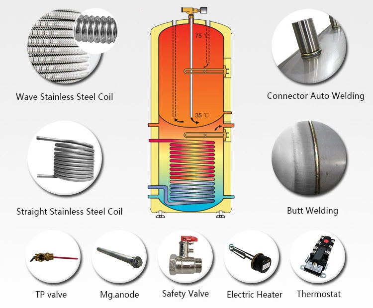 300L/400L/500L/600L multifunction hot water tank buffer tank manufacture