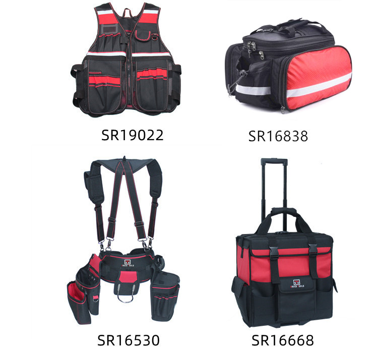 18 Inch Open Top Large Capacity Polyester Open Top Tool Bag with Hard Base for Carpenters factory