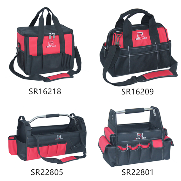 18 Inch Open Top Large Capacity Polyester Open Top Tool Bag with Hard Base for Carpenters details