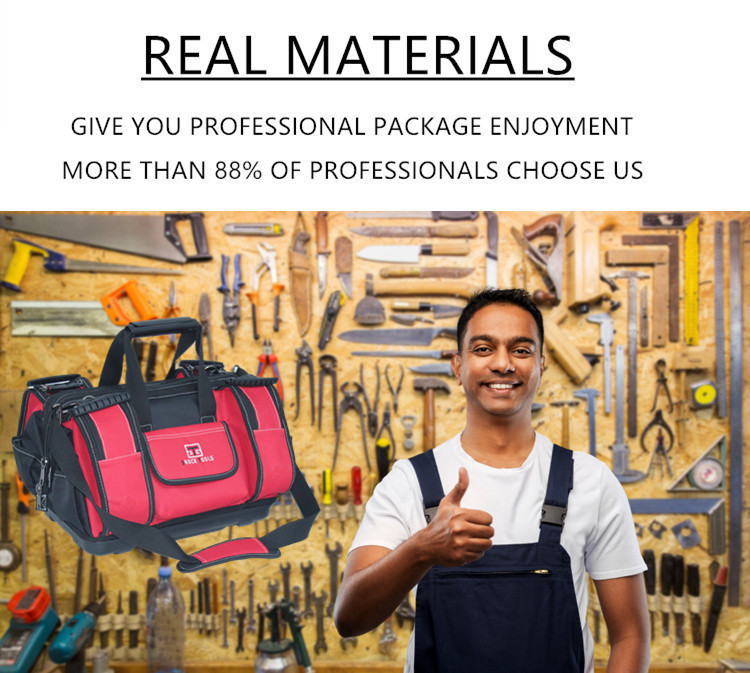 Hard bottom Polyester Large Space Mouth Tools Bag manufacture