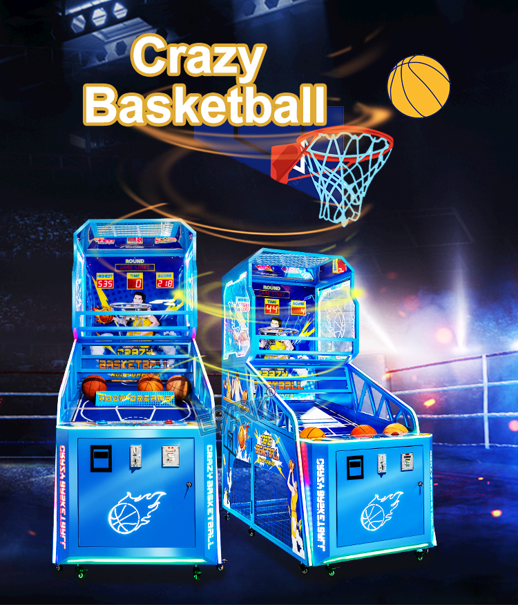 Coin Operated Arcade Crazy Basketball Game Machine Indoor Basketball Shoot Machine factory