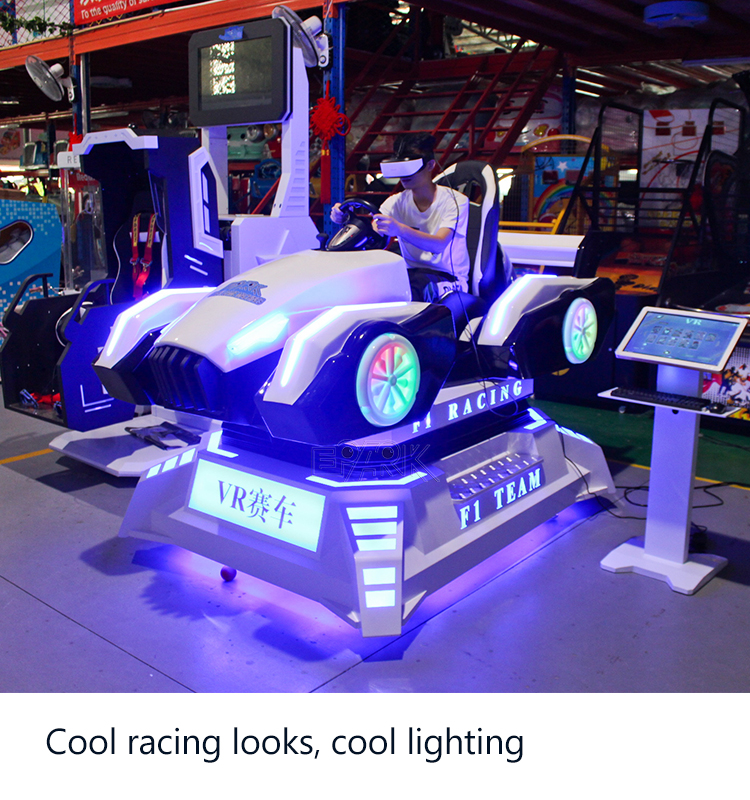VR Amusement Park Single Player Motion VR Racing Car Simulator 9D VR Racing Game Machine manufacture