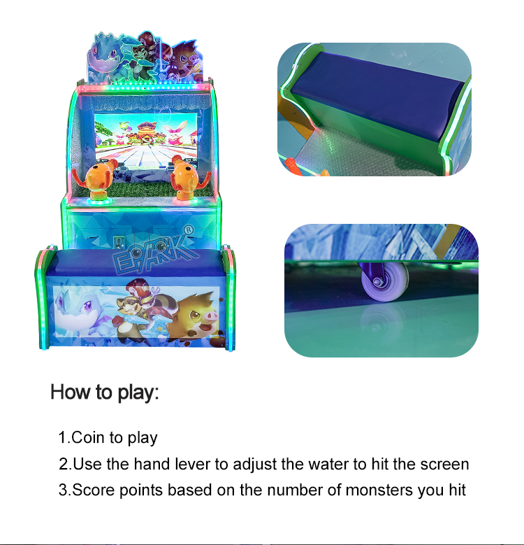 Kids Arcade Interactive Water Shooting Coin Operated Video Game Machine manufacture