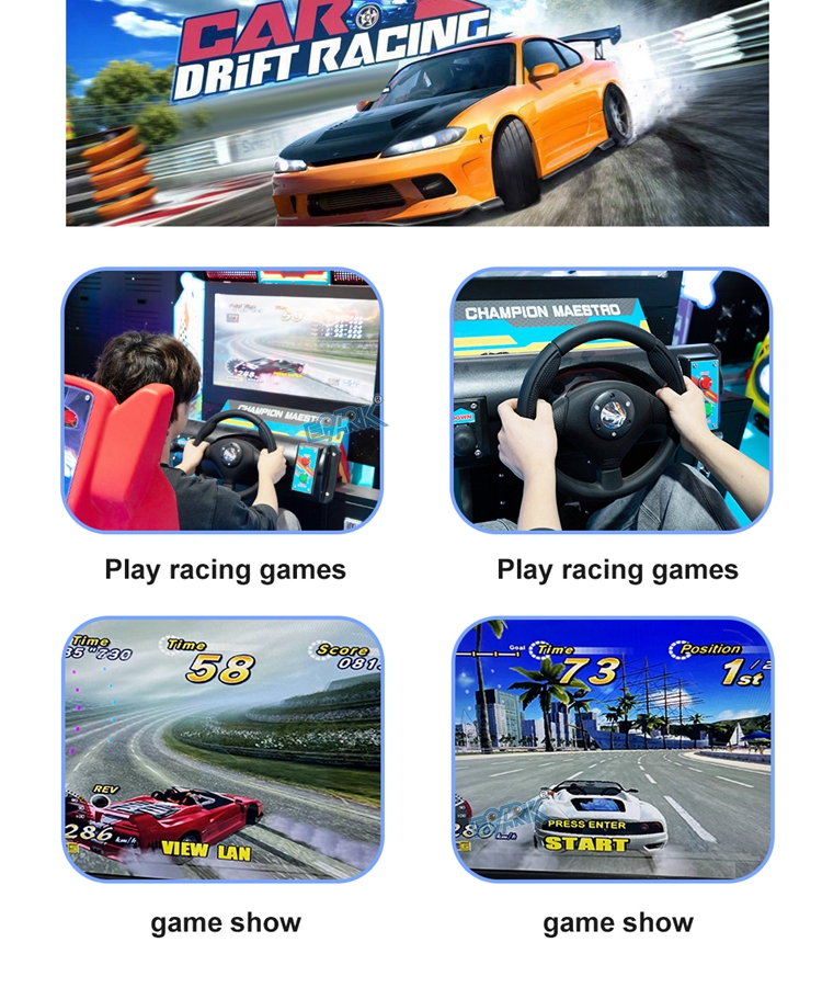 Wholesale 32 Inch Outrun Coin Operated Car Race Arcade Games Machine Indoor Motion Sim Speed Racing Car Simulator manufacture