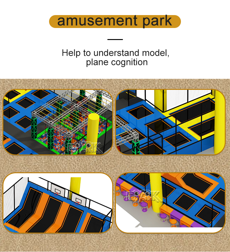 Large Indoor Trampoline Place With Rope Course details