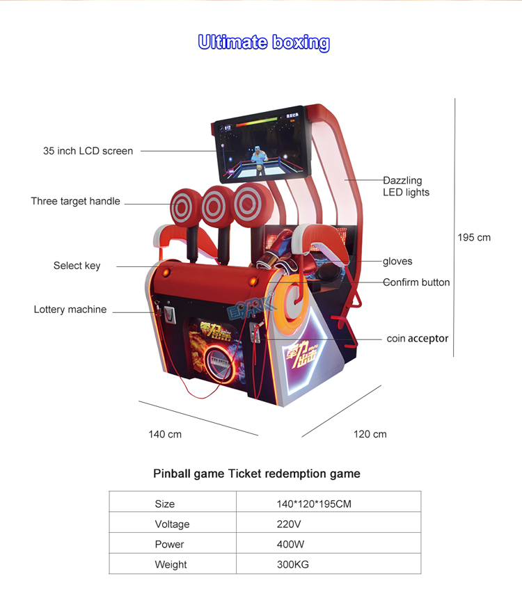 Indoor Coin Operated Punching Boxing Machine Electronic Boxing Game Machine details