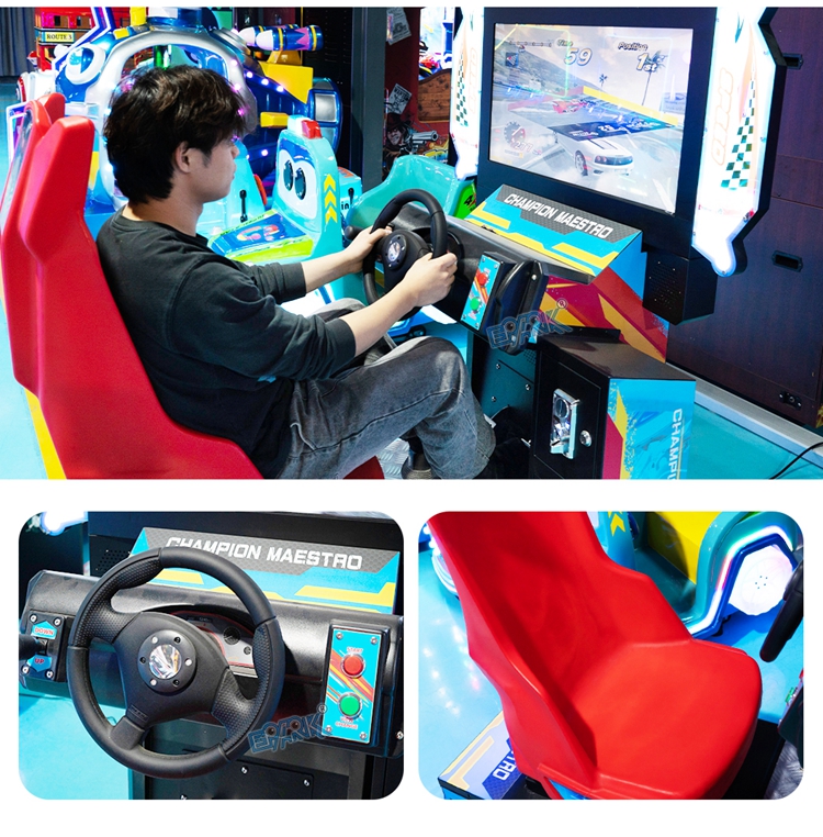 Wholesale 32 Inch Outrun Coin Operated Car Race Arcade Games Machine Indoor Motion Sim Speed Racing Car Simulator details