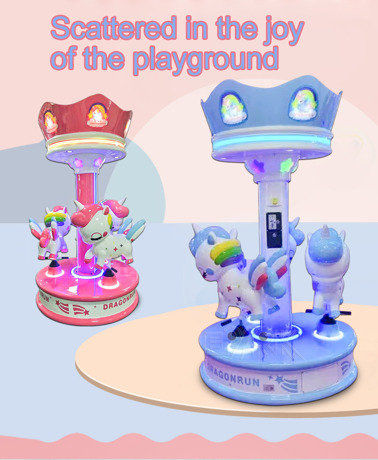 Hot Sale Amusement Park Fairground Whirligig Merry Go Round Good Used Small 3 Seats Mini Carousel For Sale manufacture