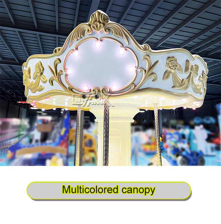 China Manufacturer 6 Seats Carousel Fairground Attractions Theme Park Ride Kids Mini Electric Merry Go details