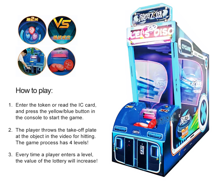 Coin Operated Game Machine Throwing Frisbee Game for Adults and Children for Decompression Arcade Entertainment factory