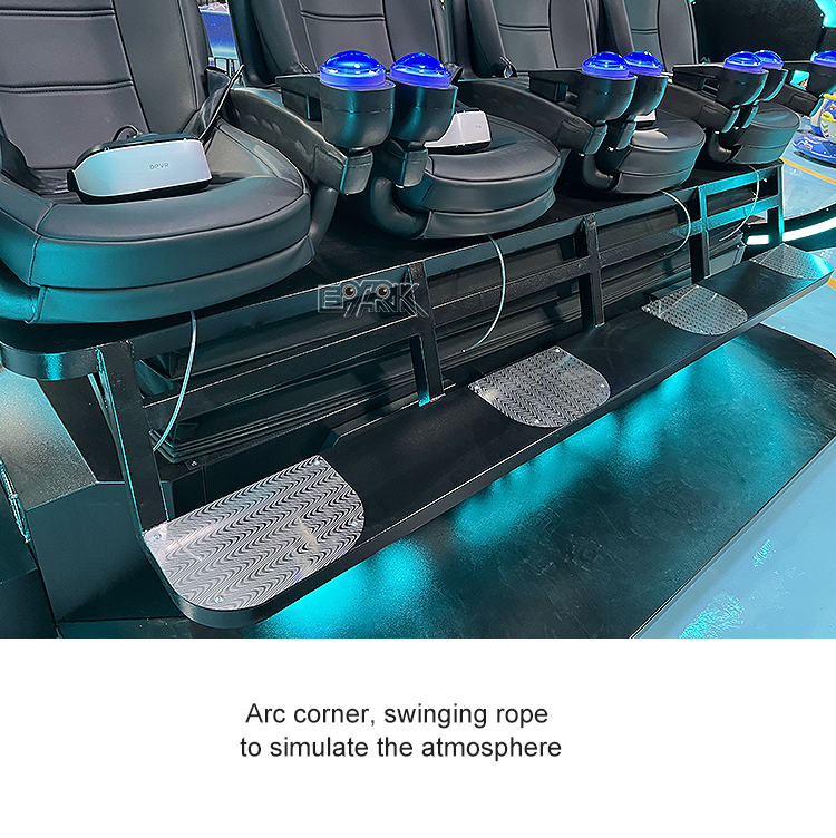 Realistic Virtual Reality 4 Players Black 9D VR Cinema Simulator factory