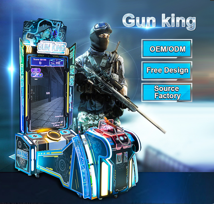 New Arrival Indoor Entertainment 2 Player Interactive Arcade Top Gun Coin Operated Gun Shooting Game Machine supplier