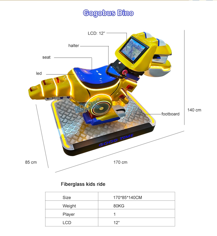 Coin Operated Kiddie Ride On Car Custom Kiddy Ride Machine Kids Gogobus Dino Game Machine supplier