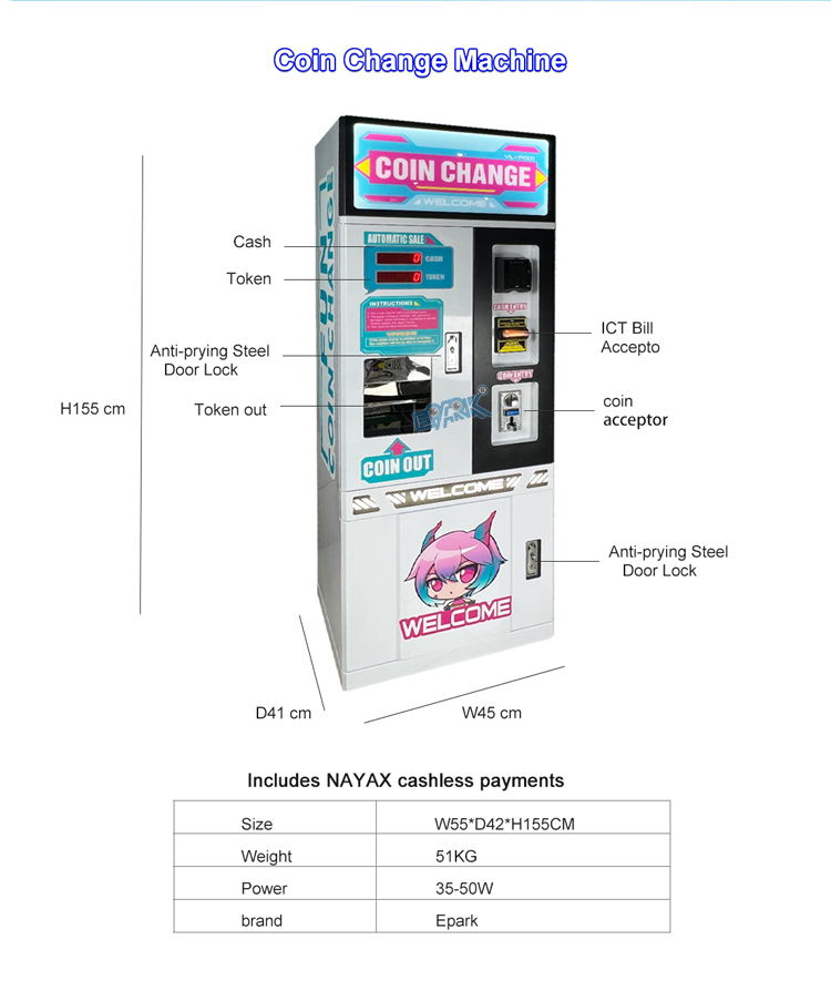 Automatic High Quality Token Coin Currency Exchange Machine For Vending Machine manufacture