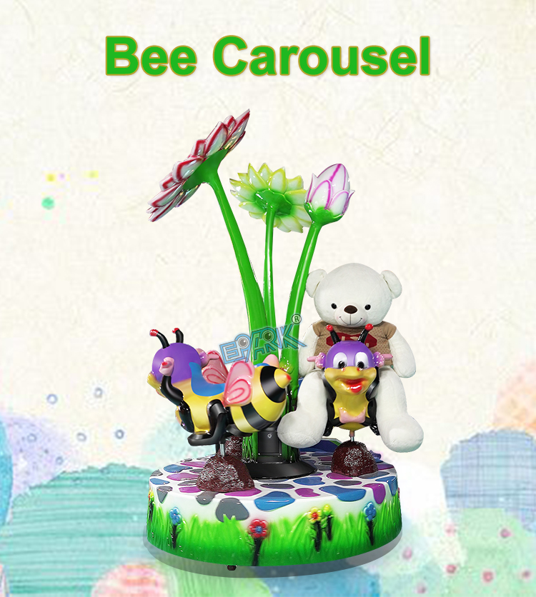Hot Sale Coin Operated 3 Players Kids Carousel Ride For Amusement Park manufacture