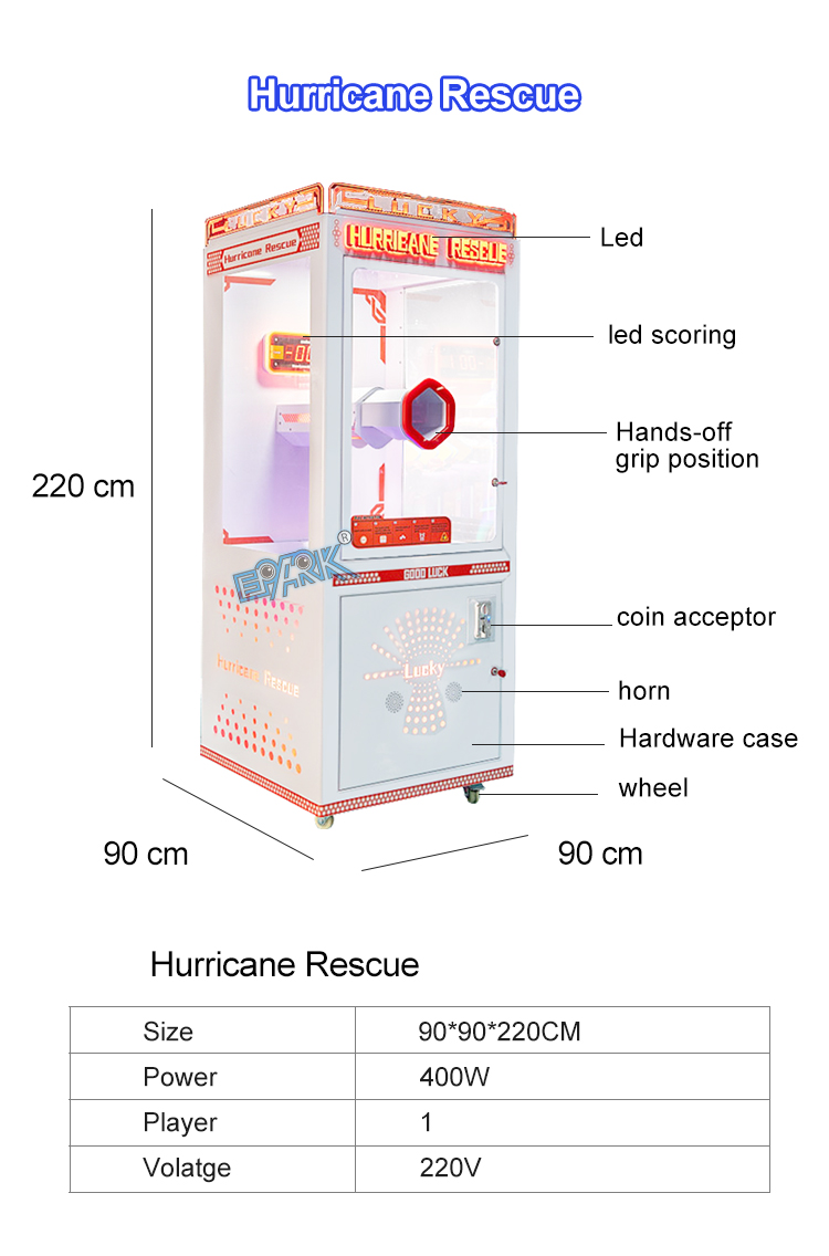 Hurricane Rescue Catch Money Bills Skill Full Game Ticket Redemption Prize Arcade Game Machine manufacture