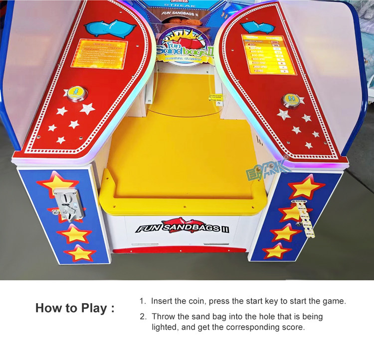 Coin Operated Arcade Indoor Sport Ticket Throw Sandbags Lottery Redemption Game Machines factory