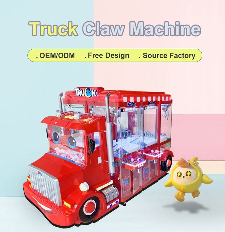 Coin-Operated 6 Players 8-10 Cm Stuffed Animal Toys Doll Gift Christmas Truck Crane Claw Game Vending Machine manufacture