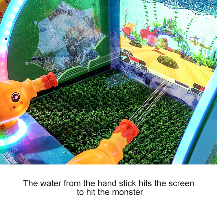 Kids Arcade Interactive Water Shooting Coin Operated Video Game Machine factory