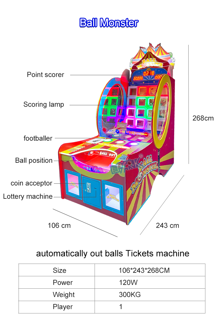 Hot Sales Indoor Arcade Coin Operated Throw Ball Machine Ticket Redemption Lottery Machine manufacture