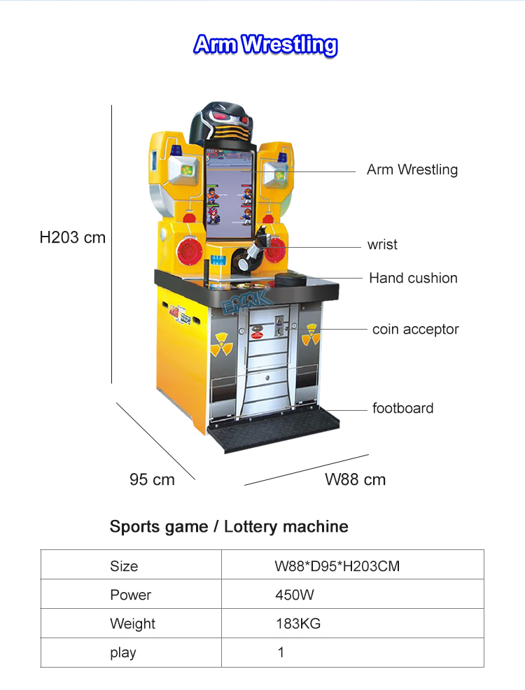 Coin Operated Indoor Amusement Arm Champs Arm Wrestling Arcade Sport Game Machine For Sale details