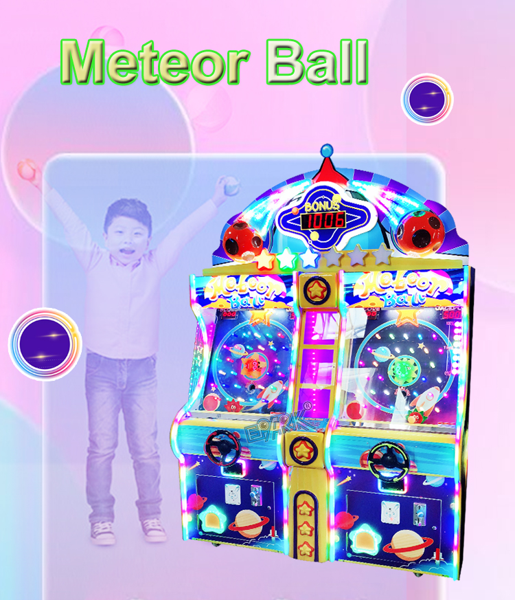 Coin Operated Catching Balls Machine Meteor Ball Ticket Redemption Space Theme Arcade Game Machine supplier