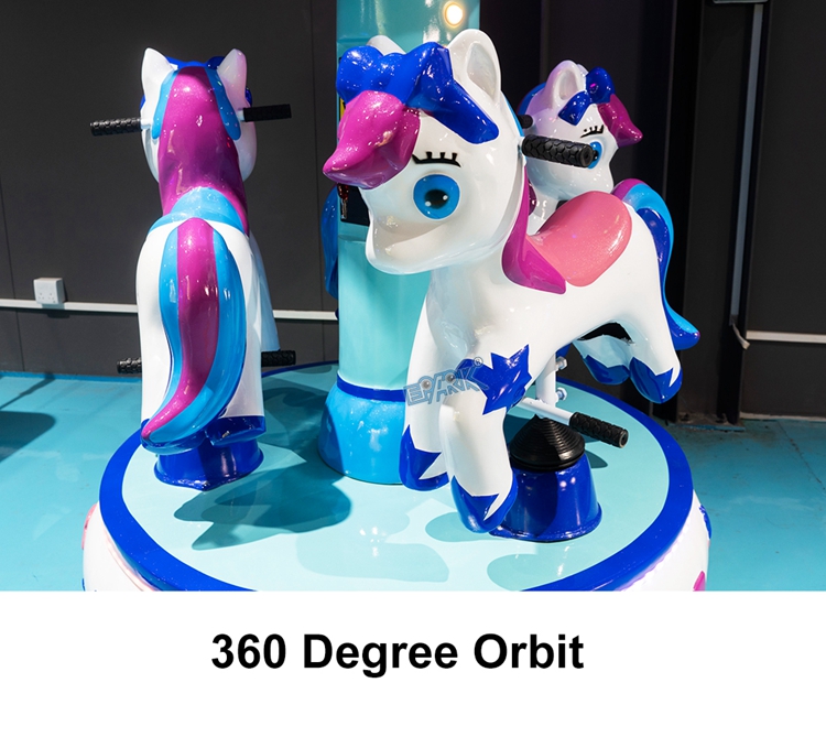 Factory Price Coin Operated Mini Electric Carousel For Amusement Park sale 3 Seats Small Carousel details