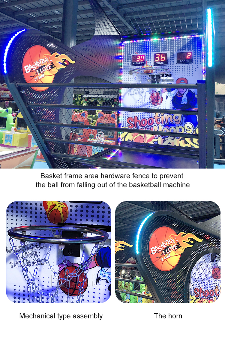 Indoor Electronic Coin Operation Skills Shooting Crazy Basketball Street Basketball Shooting Arcade Game Machine details