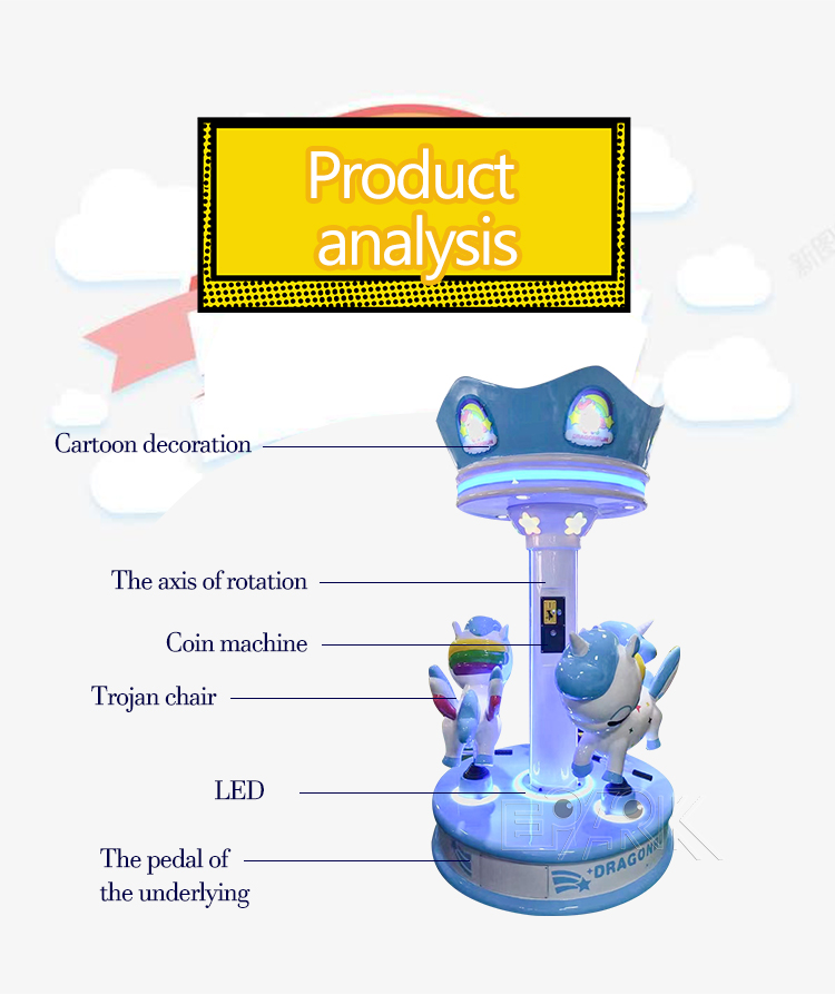 Hot Sale Amusement Park Fairground Whirligig Merry Go Round Good Used Small 3 Seats Mini Carousel For Sale supplier