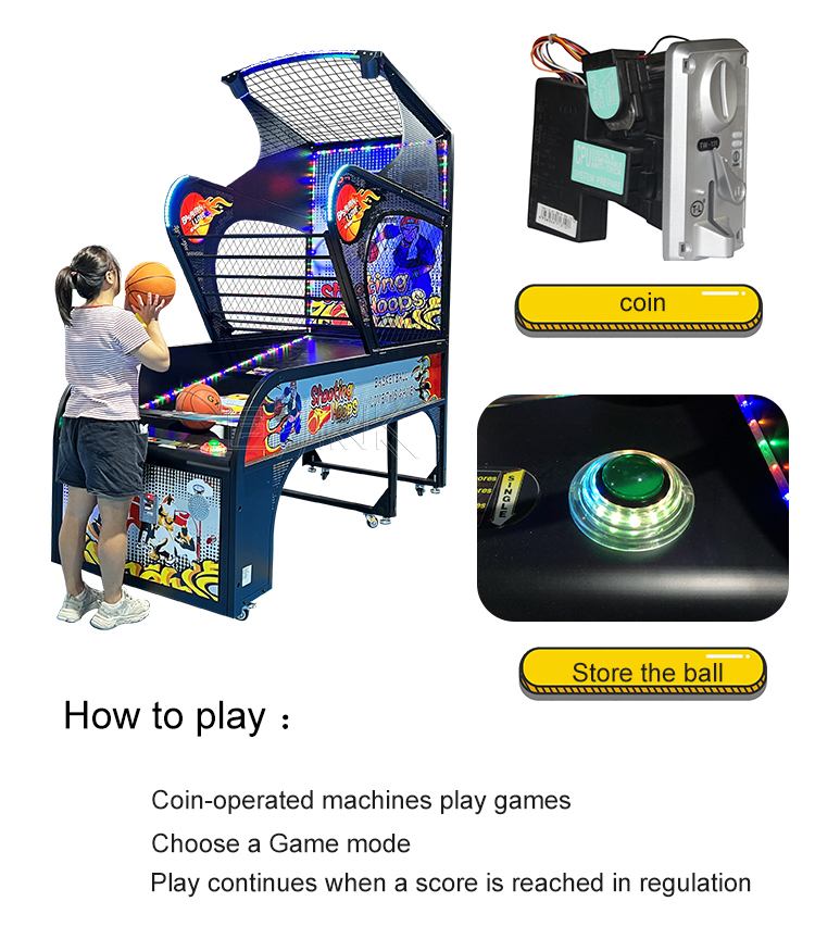 Indoor Electronic Coin Operation Skills Shooting Crazy Basketball Street Basketball Shooting Arcade Game Machine supplier