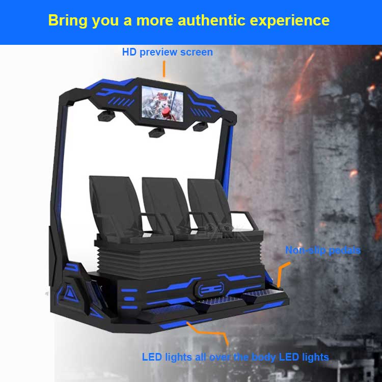 Entertainment Equipment 9d Vr Motion Cinema Chair 3 Seats Electric System 7d Theater 5d Game Machine Amusement Park details