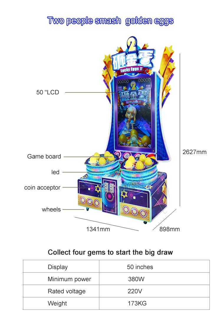 Coin Operated Arcade Parent-Child Popular Redemption Tickets Machine Smashing Eggs 2 For Amusement Game Center details