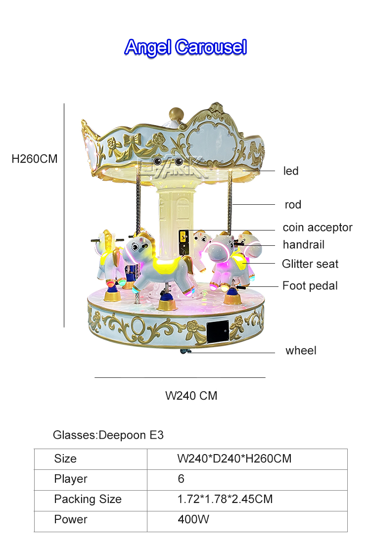 China Manufacturer 6 Seats Carousel Fairground Attractions Theme Park Ride Kids Mini Electric Merry Go supplier