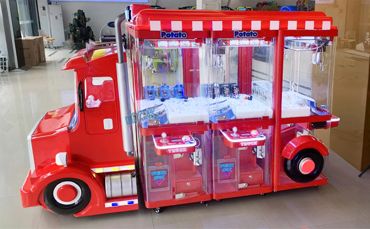 Coin-Operated 6 Players 8-10 Cm Stuffed Animal Toys Doll Gift Christmas Truck Crane Claw Game Vending Machine factory