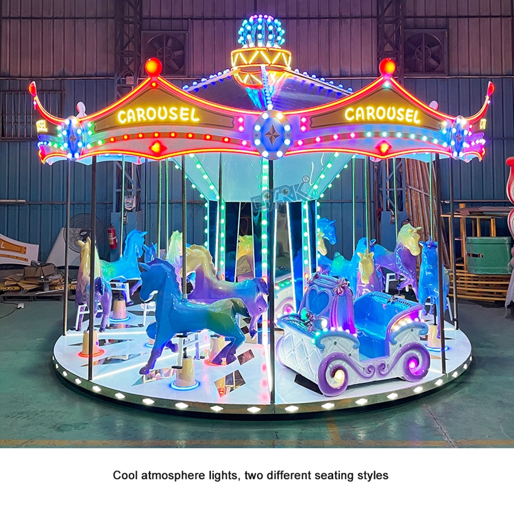Amusement Park 16 Seats Carousel Kids Carousel Horse Rdes Carnival Game Carnival Rides Outdoor Amusement Theme Park Carrousel For Sale manufacture