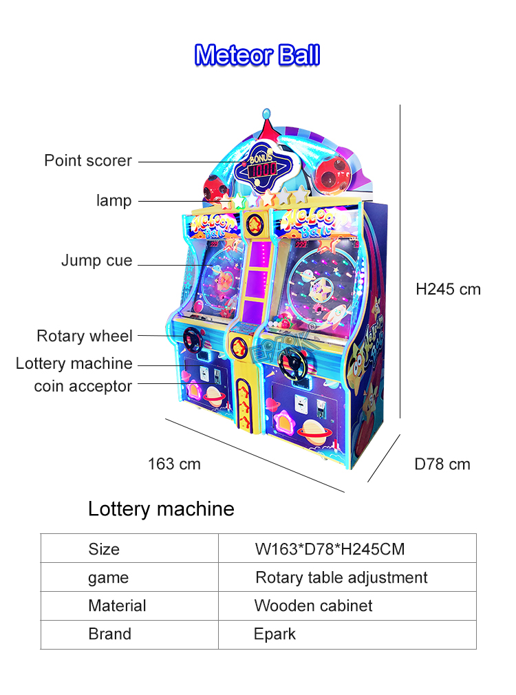 Coin Operated Catching Balls Machine Meteor Ball Ticket Redemption Space Theme Arcade Game Machine details