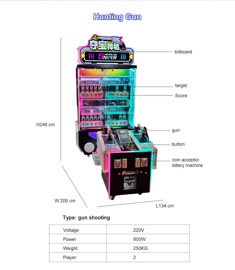 Indoor Amusement 2 Players Light Gun Game Shooting Simulator Arcade Machine For Sale factory