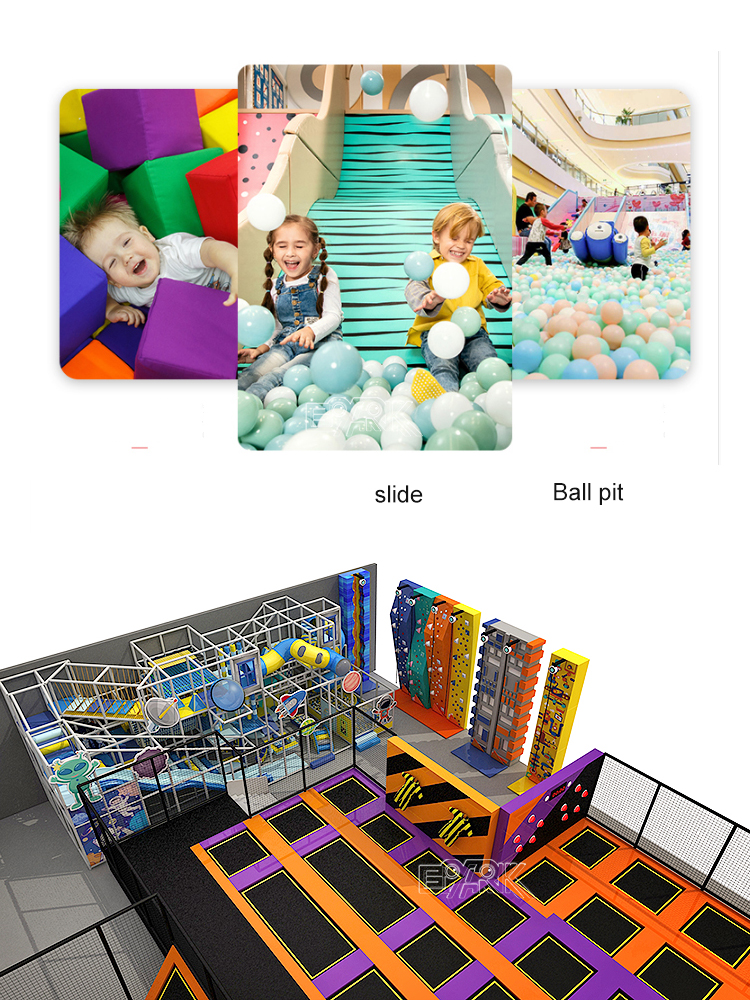 Big Trampolines Park Ninja Warrior Course Foam Pit Trampoline Indoor Playground Indoor Trampoline for Kids supplier