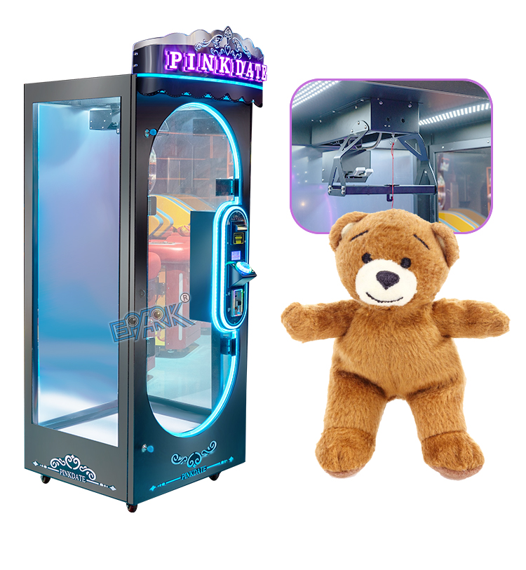 Coin Operated Pink Date Cut 2 Win Automatic Cut The Rope Prize Big Stuffed Toys Scissors Game Machine factory