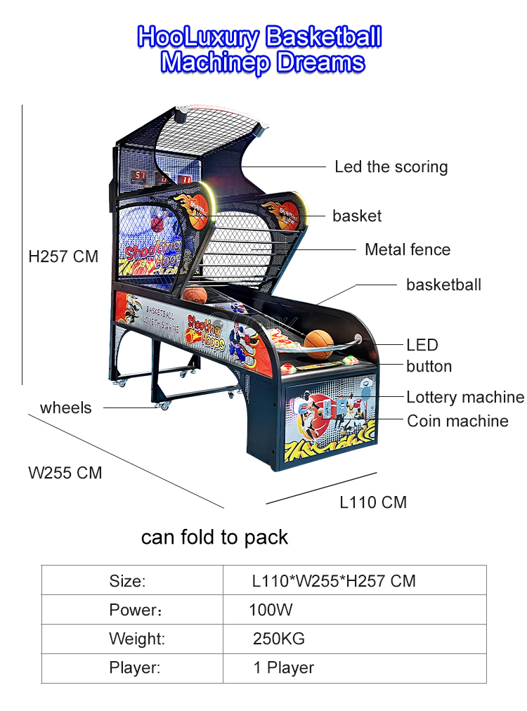 Indoor Electronic Coin Operation Skills Shooting Crazy Basketball Street Basketball Shooting Arcade Game Machine factory