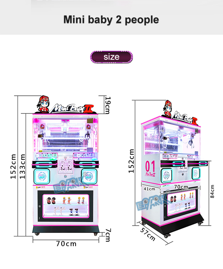 Coin Operated Game Machine Arcade Mini Baby 2 People Claw Machine Toy Grabber Vending Machine details