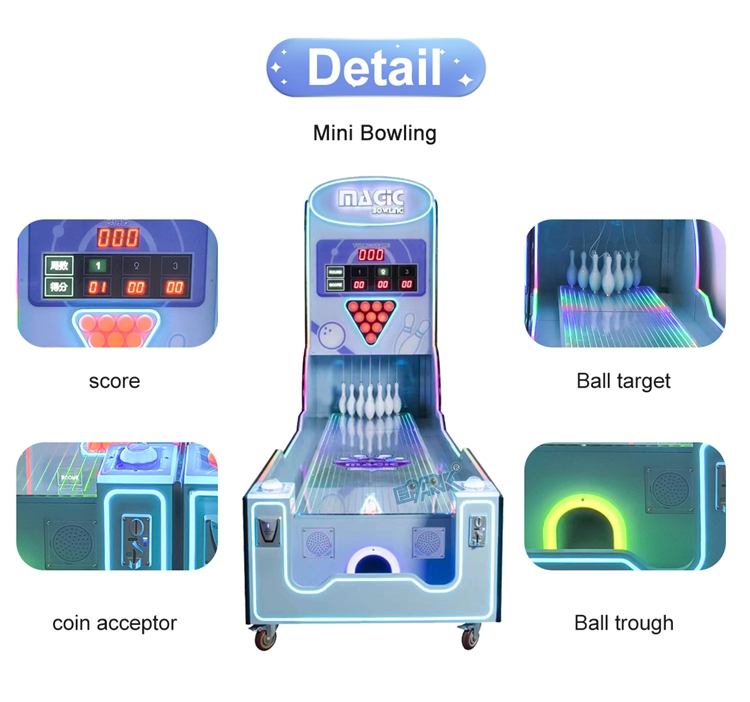 Indoor Amusement Mini Bowling Game Machine 1/2 Players Bowling Ball Machine details