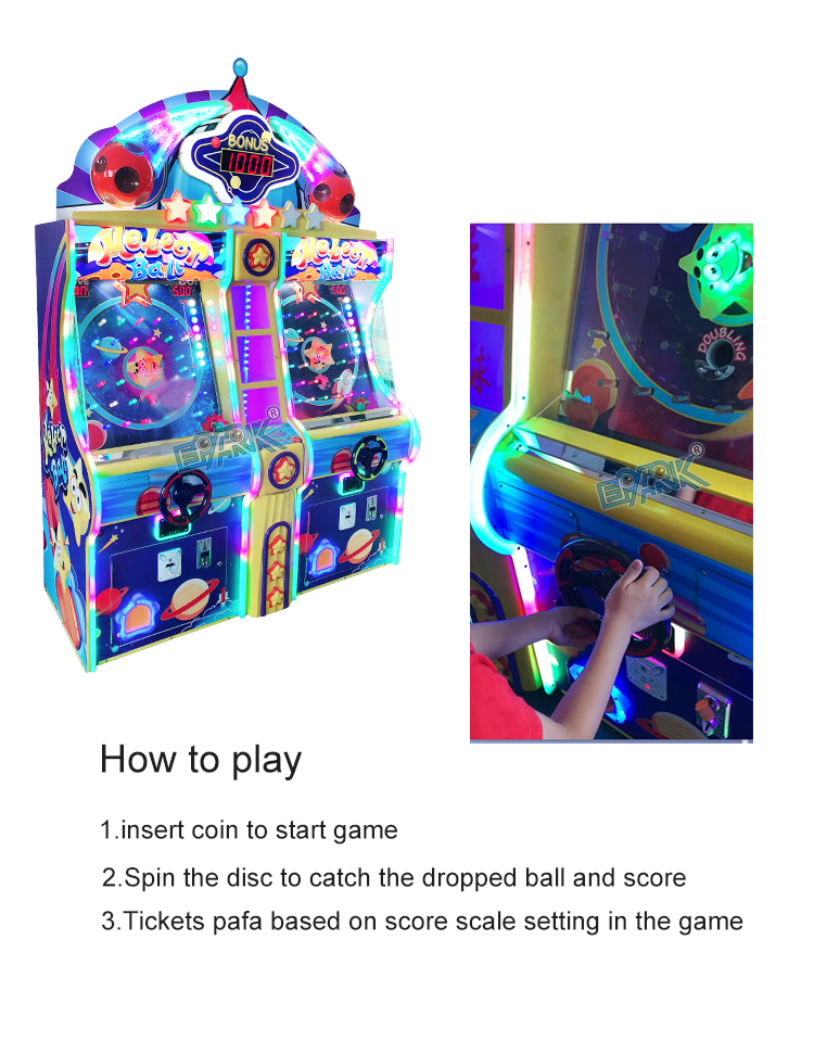 Coin Operated Catching Balls Machine Meteor Ball Ticket Redemption Space Theme Arcade Game Machine factory