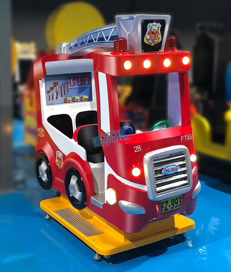 Coin Operated Games Fire Truck Kiddie Rides Swing Game Machine manufacture