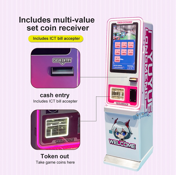 Customized Automatic Arcade Token Machine Vending Machine Coin Changer/Bill to Coin Changer Machine For Game Center factory