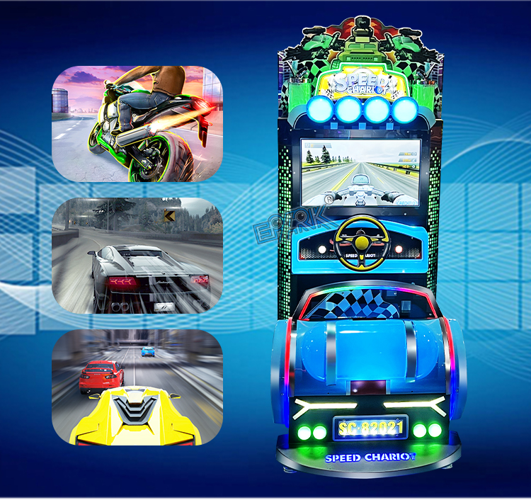 26 Inch Video 3d Coin Operated Speed Racing Car Game Steering Wheel Car Game Machine details