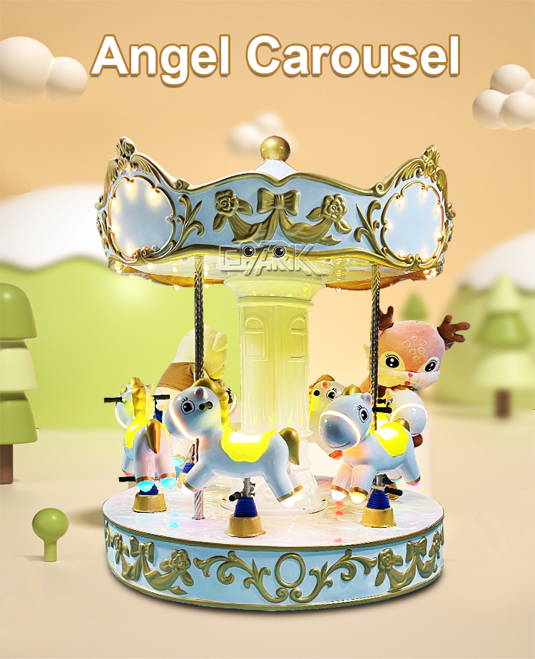 China Manufacturer 6 Seats Carousel Fairground Attractions Theme Park Ride Kids Mini Electric Merry Go factory