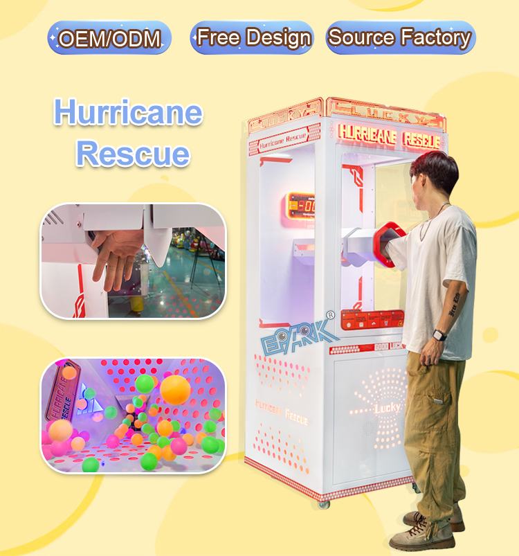 Hurricane Rescue Catch Money Bills Skill Full Game Ticket Redemption Prize Arcade Game Machine manufacture