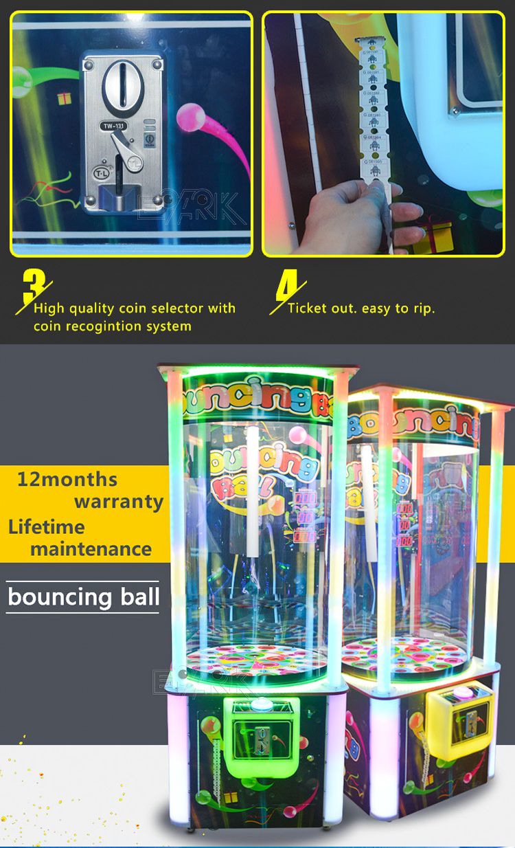 Coin Operated Bouncing Ball Redemption Arcade Lottery Game Machine supplier
